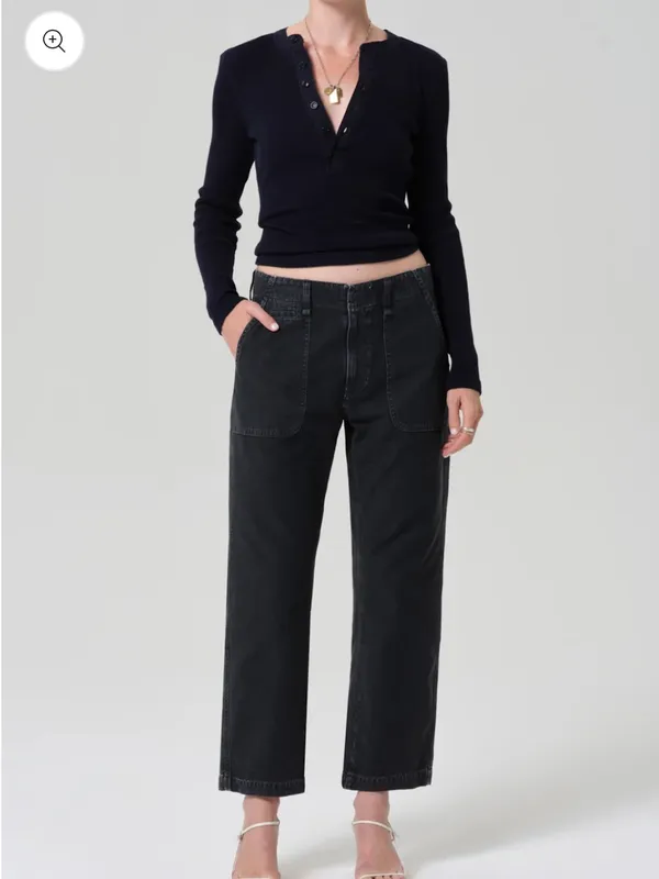 Citizens of Humanity Black Chino Cotton Pants Classic Tailored Fit Size 26 - Image 10