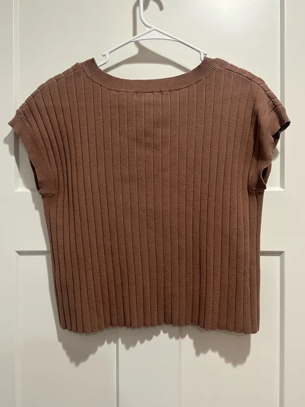 Buckle Brown cropped knitted tank - Image 3