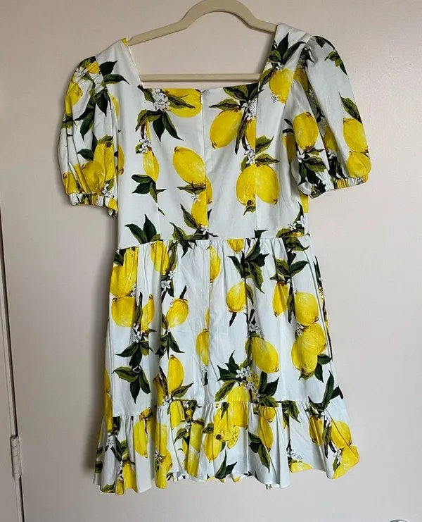 Lemon Puff Sleeve Mini Dress - Image 3