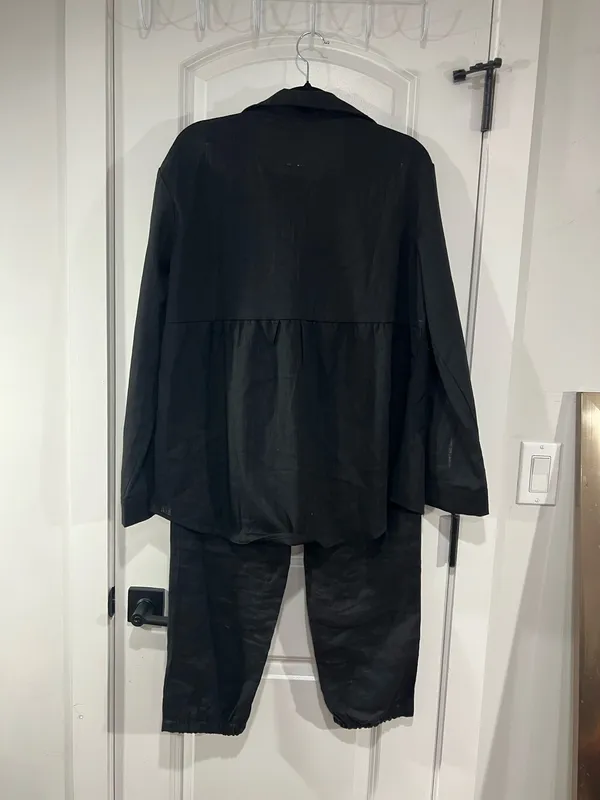 Brand New linen Set , pants and Top Black Size M - Image 10