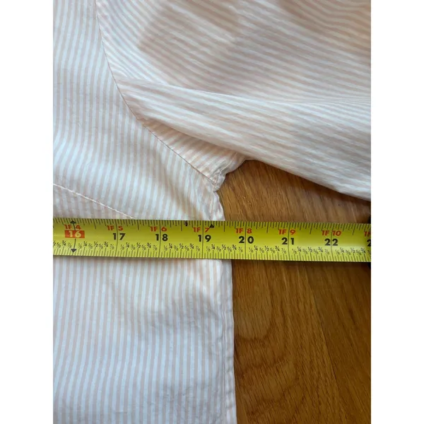 J.Crew Striped Button Up Shirt Pink White Cotton Casual‎ Long Sleeve Size M - Image 4
