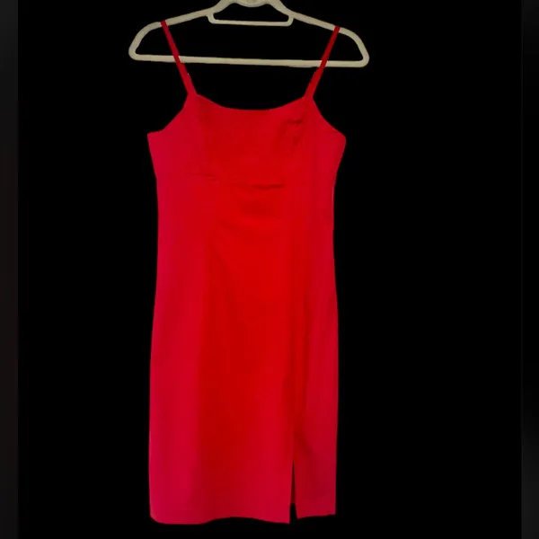 Forever 21 Red (Adjustable) Spaghetti Strap Short Dress Sz L - Image 2