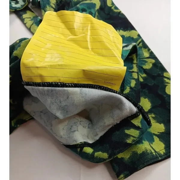 Free People Retro Hippie Green Square Neck Puff Sleeve Bandana Original! Small‎ - Image 5