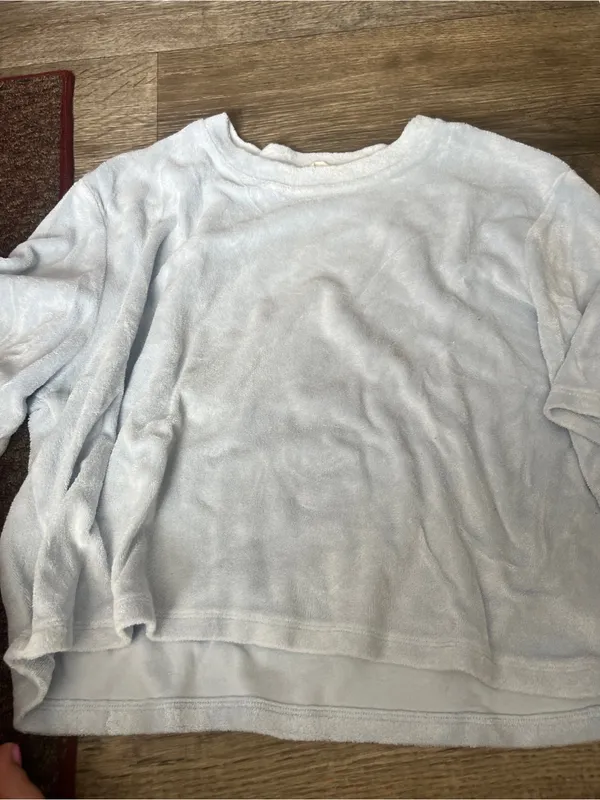Aritzia Light Blue Women's Short Sleeve Terry Crewneck Top - Image 7
