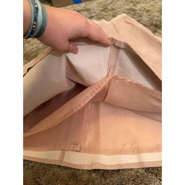 NWT Vintage Pia Rucci Pastel Pink Genuine Suede Leather Midi Skirt Boho A Line - Image 5
