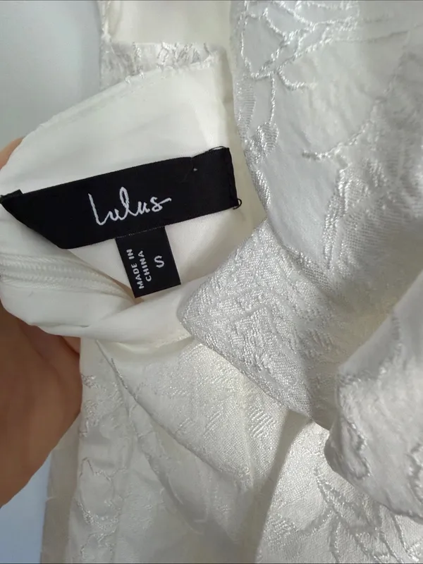 Lulus White Floral Jacquard Dress - Image 5