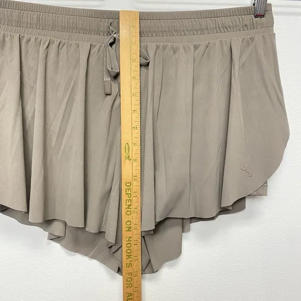 Joy Lab Women XL Gray Double Layer Run Shorts Tennis Running Flowy Athletic Soft - Image 7