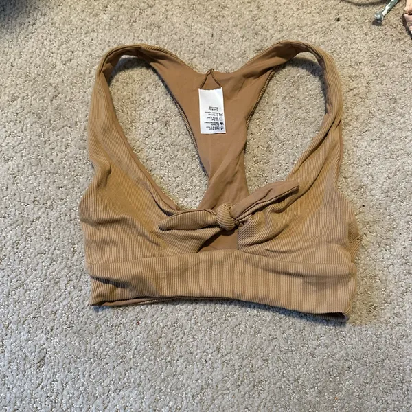 NWOT L*Space Tara ribbed bikini top camel - Image 2