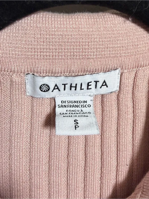 Athleta collared ribbed sweater light pink size small - Image 5