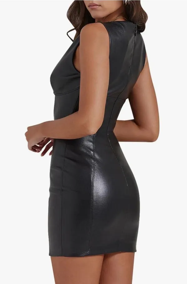 Amazon Brand New Faux Leather Mini Dress - Image 3