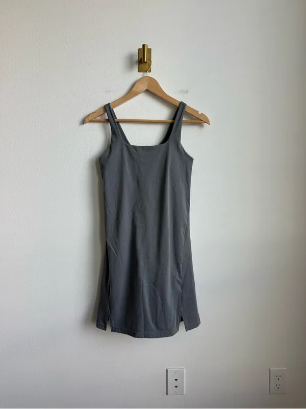Natural Reflections Women's Active Dress Built In Bra Shorts Gray Size XS - Image 2