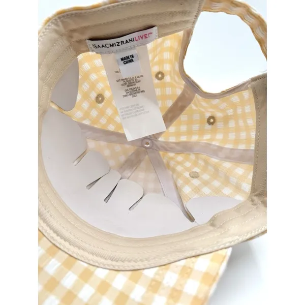 Isaac Mizrahi‎ Gingham Tan Baseball Cap Adjustable One Size NEW - Image 4