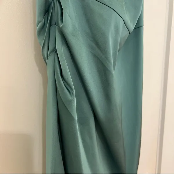 Lulu’s Love Me Tonight Sage Green Satin One-Shoulder Mini Dress - Image 9