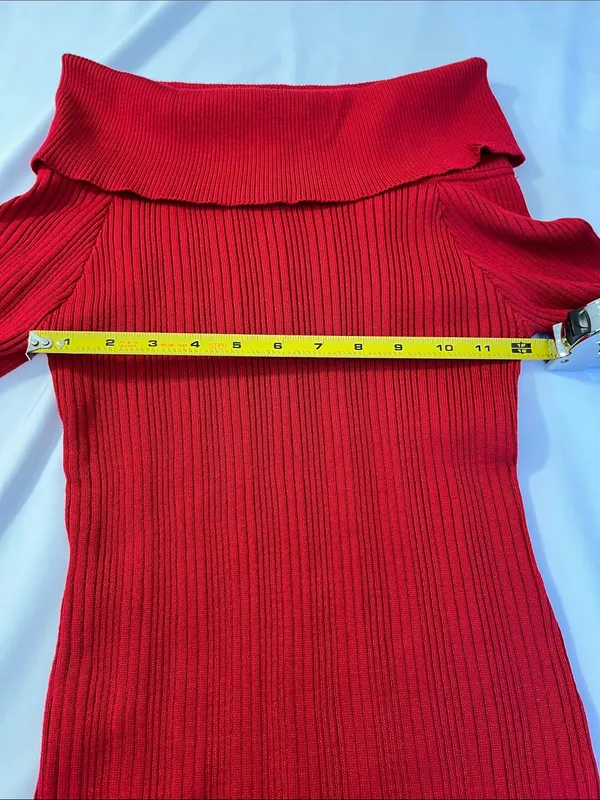 I.N. San Francisco Red Off-the-Shoulder Ribbed Knit Sweater - Image 4