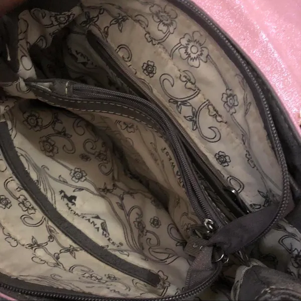 Y2K 2000s Western Coastal Cowgirl Mcbling Bimbo Goth Fairy Pink Studded Hand Shoulder Bag Purse bedazzled #whimsygoth #grunge #punk #stagecoach #festival Measurement in pics - Image 3