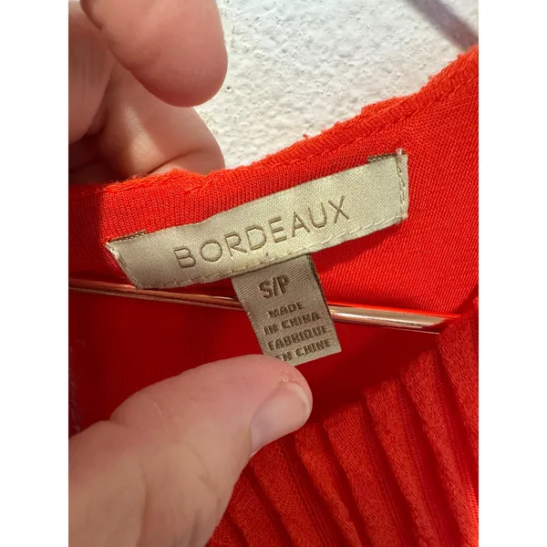 ANTHROPOLOGIE Bordeaux Orange Red Textured Sleeveless Tank Flow Mini Dress S - Image 6