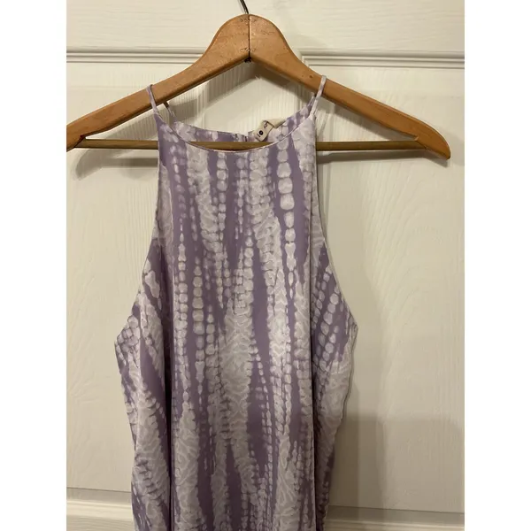 Tyche Lavender Tie Dye Racerback Shift Mini Dress | Boho Resort Vacation, S - Image 4