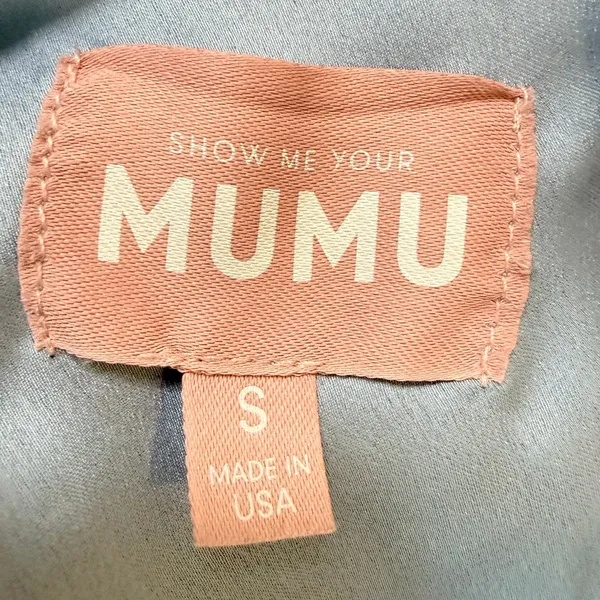 Show Me Your Mumu Jodie Dress Satin Maxi Dress Cowl Neckline Size Small Blue - Image 7