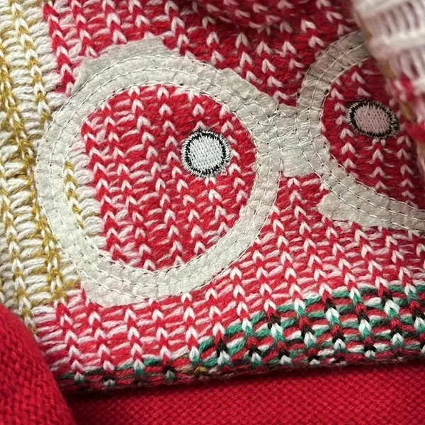 United States Sweater Red Christmas Crewneck Sweater with Reindeer & Bells-Small - Image 13