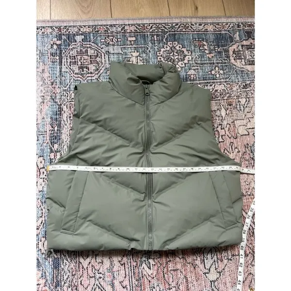Zara Cropped Puffer Vest in Olive Green Size XL NWOT - Image 6