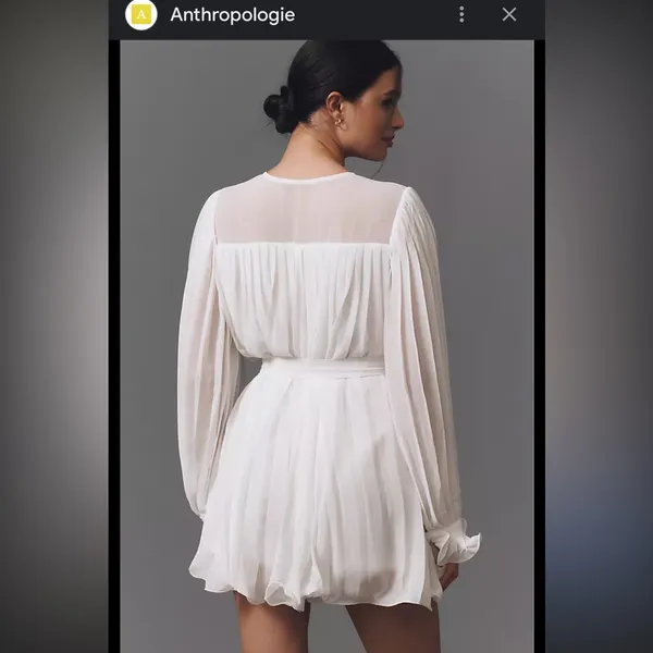 NEW Anthropologie Elegant White Endless Rose V-Neck Chiffon Romper size M - Image 3