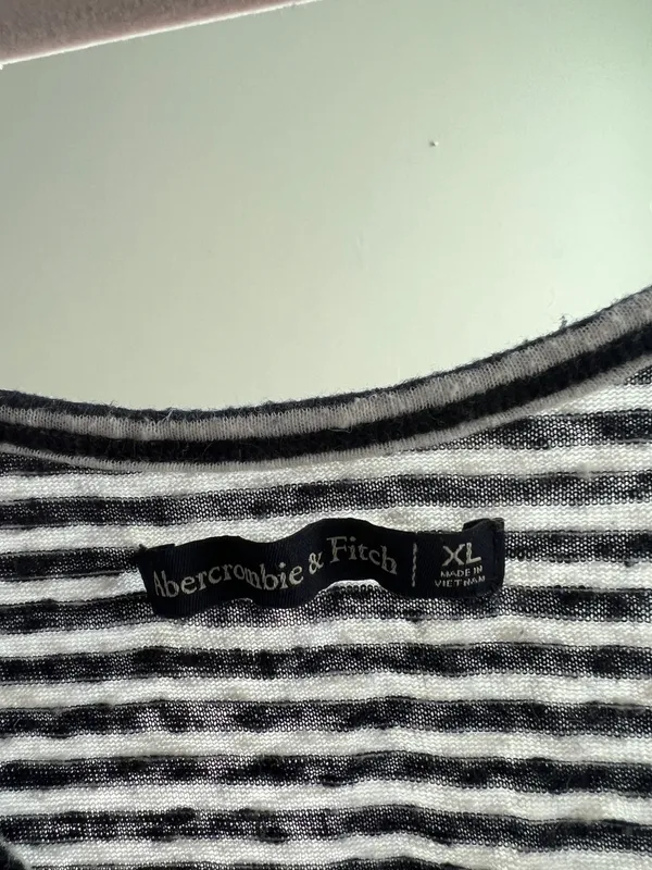 Abercrombie Blue & White Button Peasant Soft Stripe Tank Top - Image 4