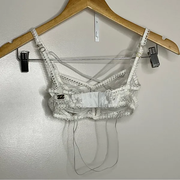 For Love and Lemons Strappy Vega Underwire Bra In White Size XS - Image 4