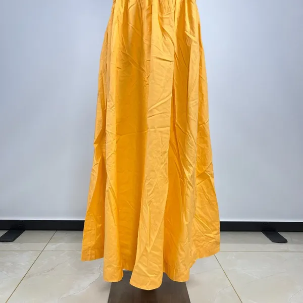 NWOT Farm Rio Gathered Drop Waist Maxi Dress Size L Orange Cotton - Image 6