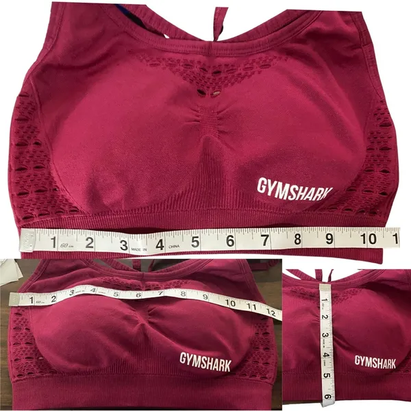 Gymshark Sports Bra Maroon *See Measurements* - Image 3
