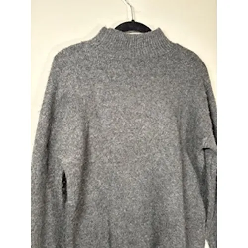 Lou & Grey Party Animal Mock Neck Sweater Gray XS Graphic Knit Pullover Fun‎ - Image 5