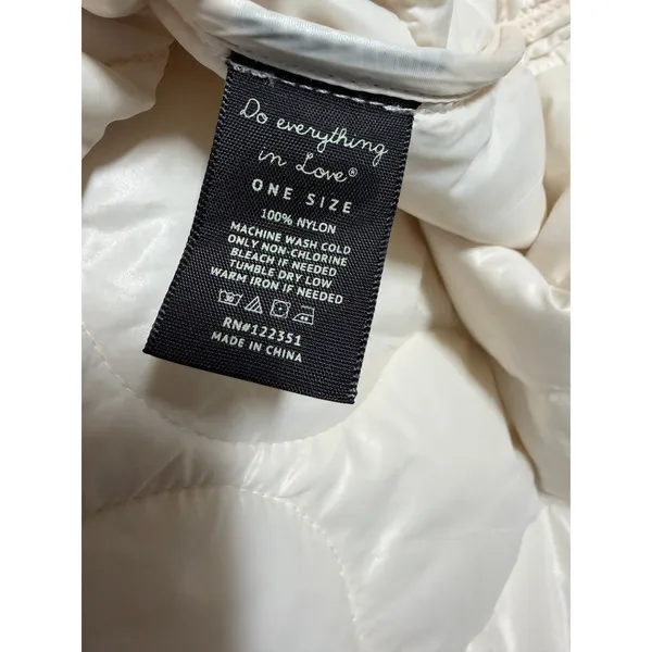 Anthropologie Do Everything in Love Quilted Puffer Vest Women OS Cream Longline - Image 5