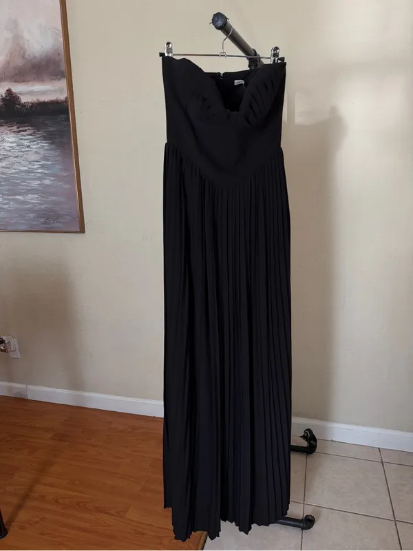 House of CB Marcella Black Georgette Pleated Maxi Dress XS A-C Regular NWOT - Image 7