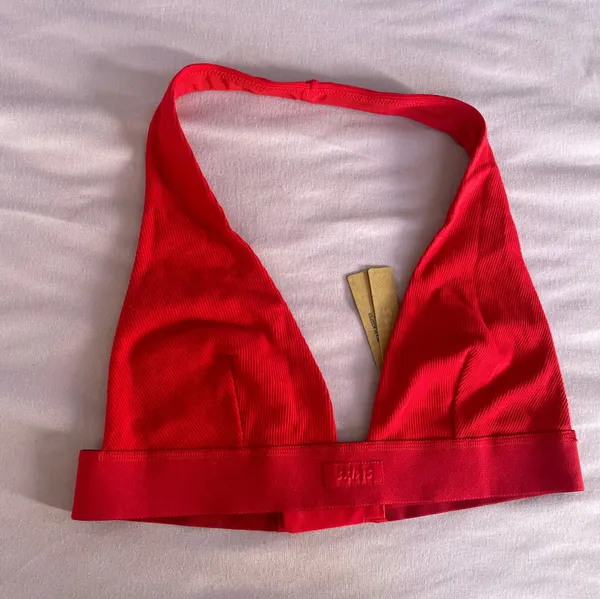 SKIMS nwt cotton rib halter bralette - Image 4