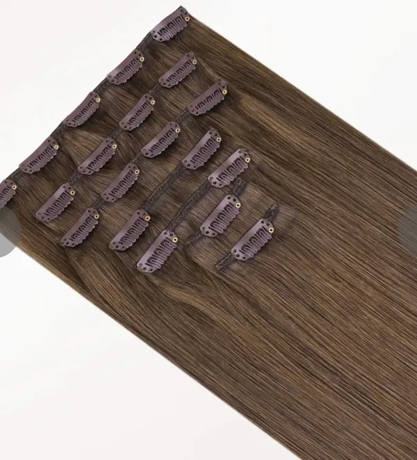 Clip In Hair Extensions Brown Size undefined - Image 4