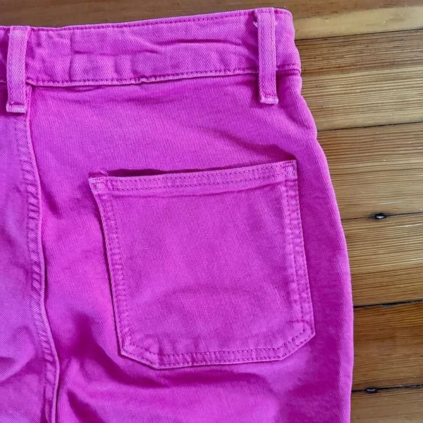 Zara Sailor Cropped Flare Jeans in Fuscia Size 4 - Image 6