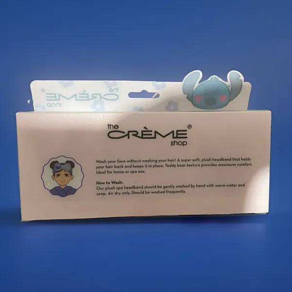 The Crème Shop Disney Stitch Spa Teddy Headband Pink Plush Fabric Bow - Image 2