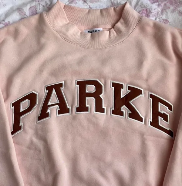 BRAND NEW Authentic Parke Hometown Varsity Mockneck Rose/Mocha Fleece Size XXL - Image 2