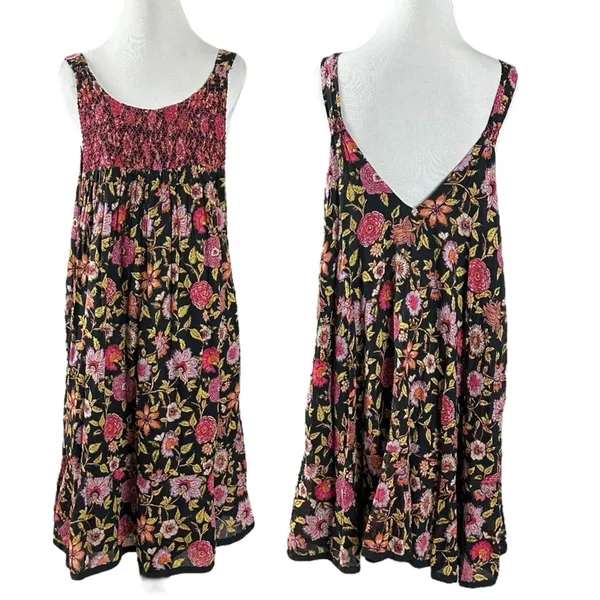 Free People Bohemian Dainty Retro 70s Floral Swing Dress Size Large Flowy - Image 5