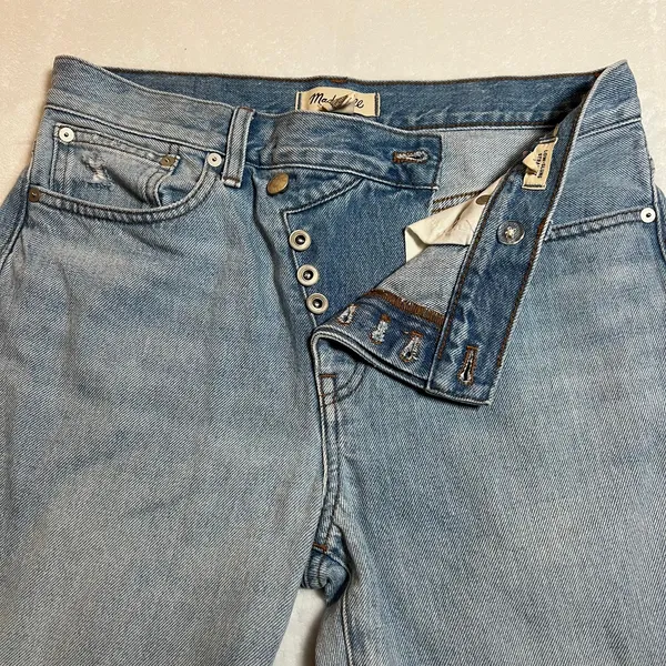 Madewell Low-Slung Straight Jeans With Criss-Cross Waistband Size 26 Casual - Image 9