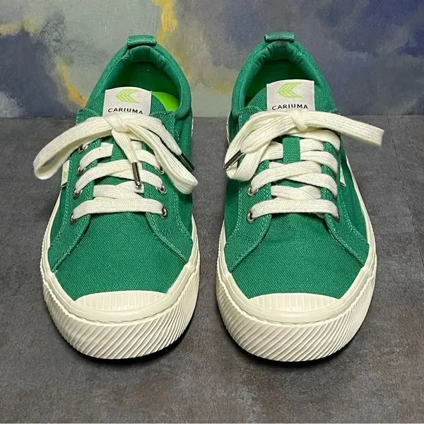 Cariuma Green Canvas OCA Low Cut Women's Sneakers Size 8M - Image 6