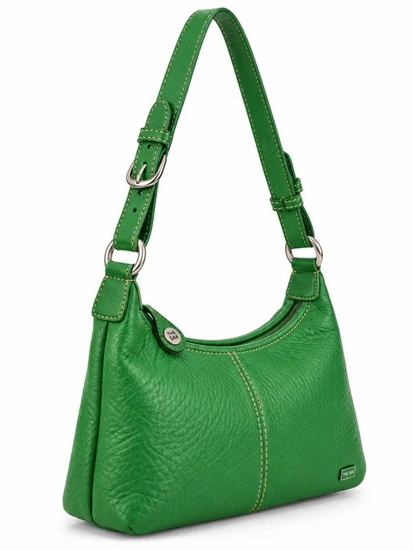 The Sak Green Pebbled Leather Shoulder Bag Hobo Purse Adjustable Strap - Image 3