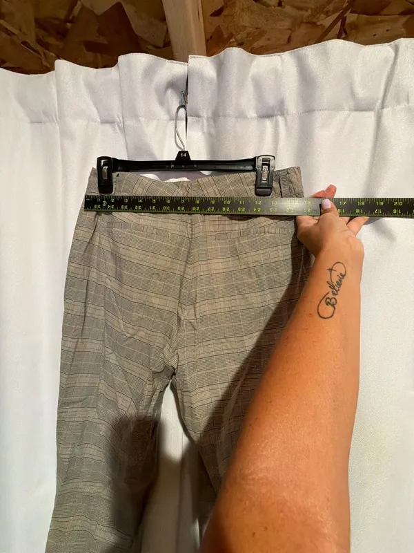 Banana Republic Stretch Women's Plaid Ankle Pants Size 6 - Image 4