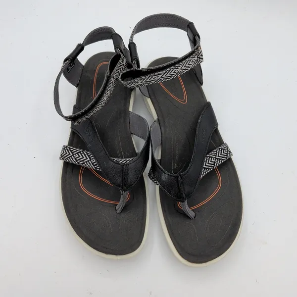 ECCO Cruise Sport Sandals Womens Black Leather Strappy Geometric‎ Print 37 6-6.5 - Image 4