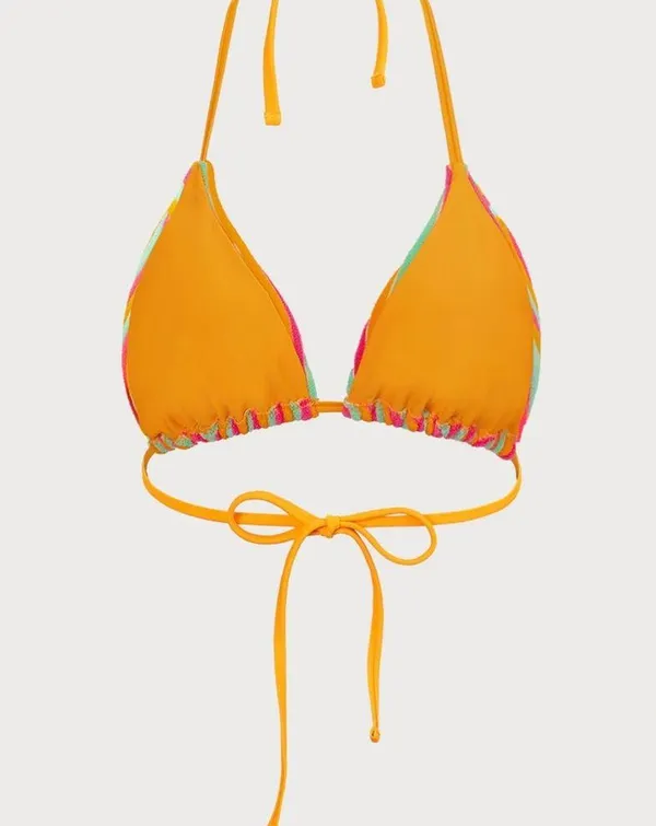 Berlook Plush Texture Stripe Tie Bikini Top and Bottom set - Image 7