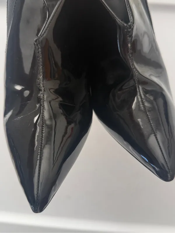 Guess Black Faux Patent Pointed-Toe Stiletto Heels - Women's Dress Pumps 8.5M - Image 6