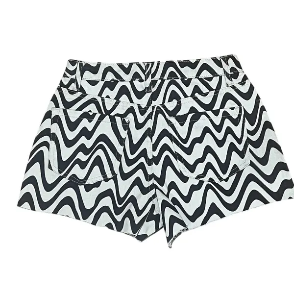 RSQ Women's Wave Print Casual Shorts Brown & White Size 27 Standard - Image 2
