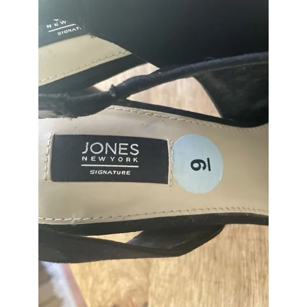 NWOT Jones New York Signature Collection Black Suede Heels Chloe Size 9M - Image 5
