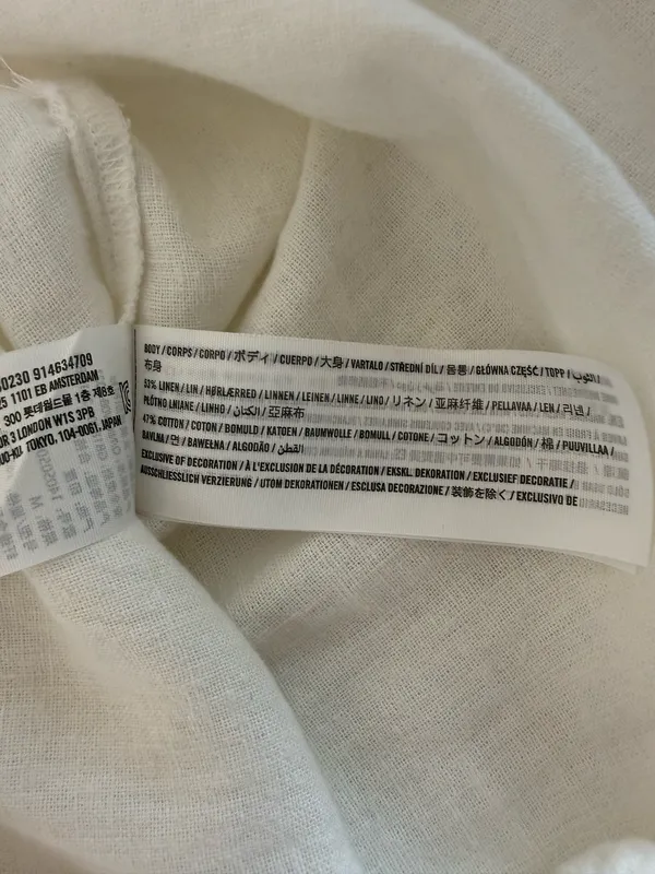 Abercrombie & Fitch Linen Blend Oversized Shirt Ivory White Button Down - Image 7