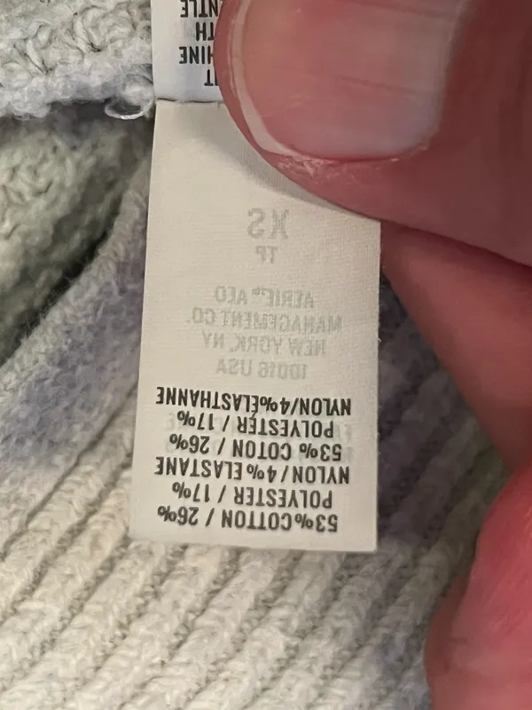 Aerie Sweater Womens XS Gray Waffle Knit Crewneck Pullover Cozy Relaxed Fit - Image 9