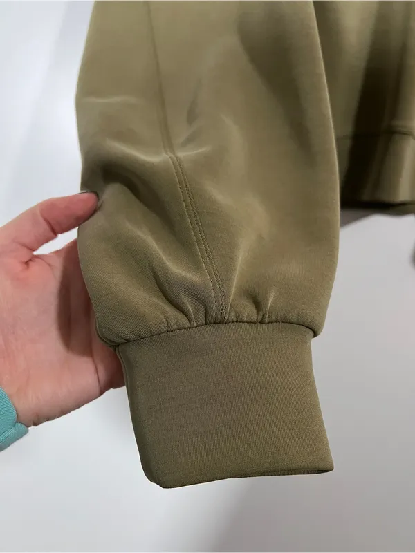 Lululemon Softstreme Perfectly Oversized Crop Crewneck Sweatshirt Bronze Green - Image 7